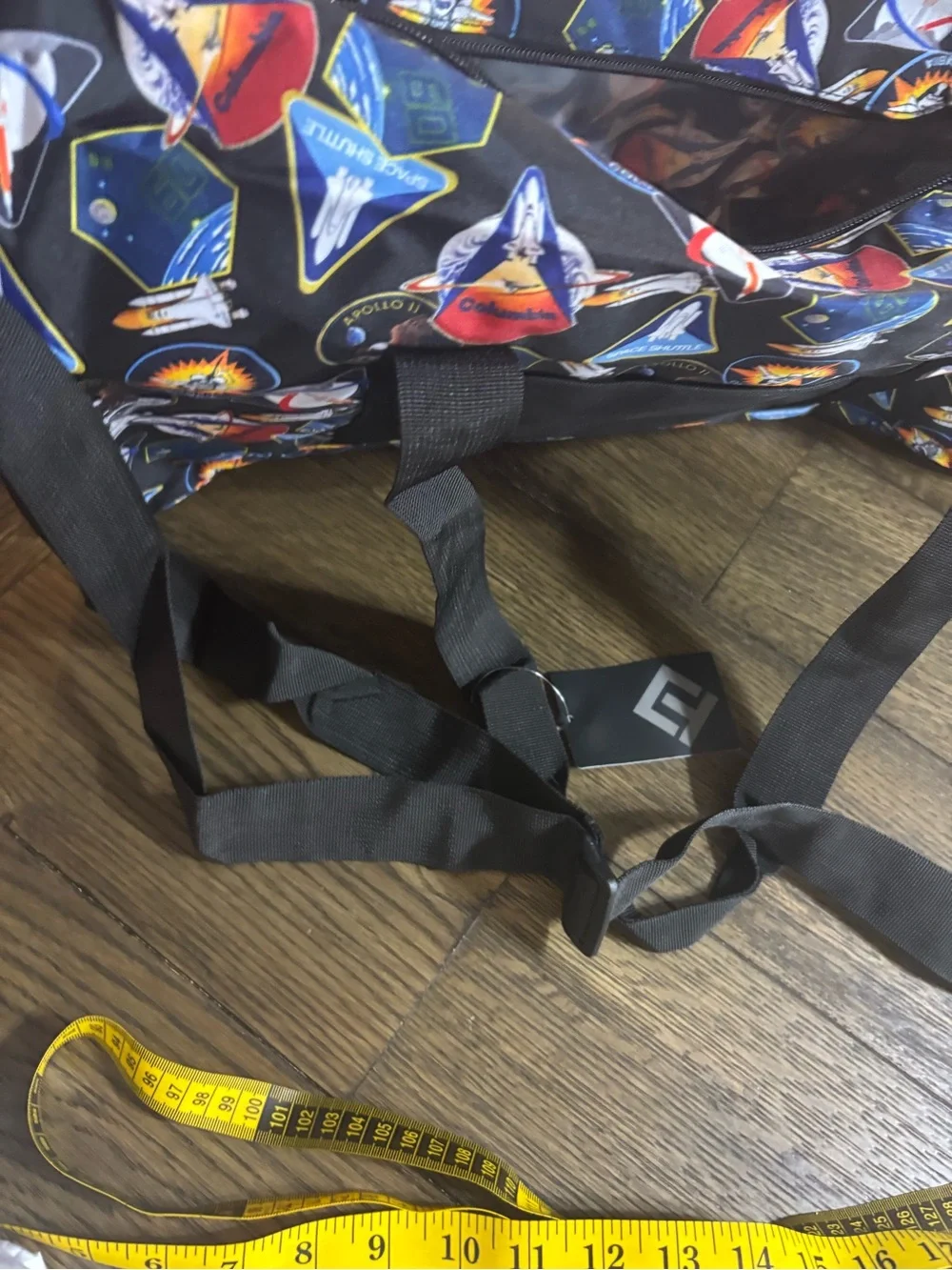 NASA Black Space Shuttle Patch Print Duffle Bag - Dual Compartment